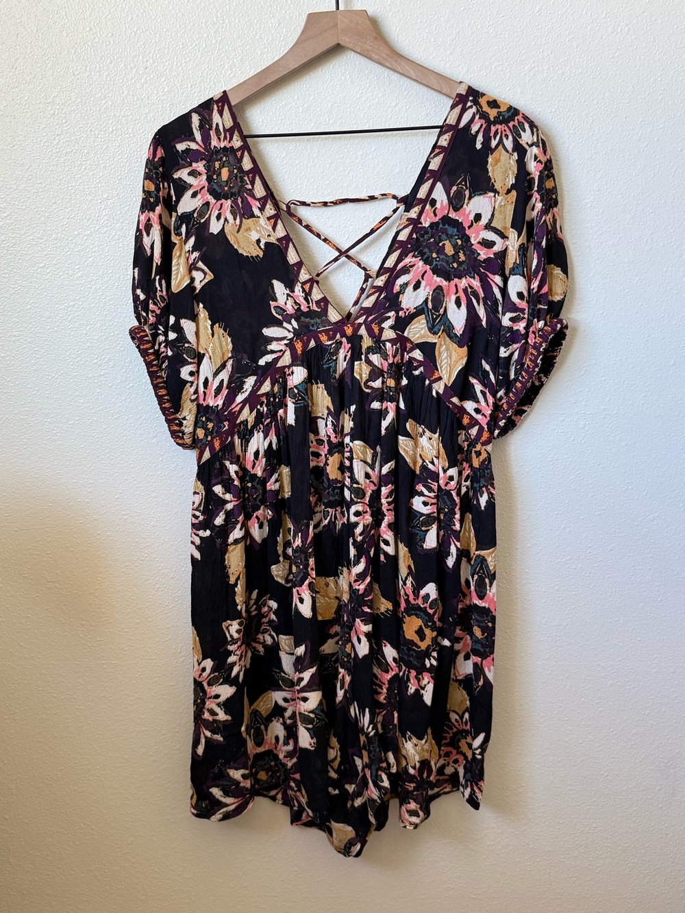 Free People Floral V-Neck Romper